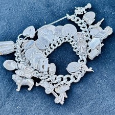 Vintage silver charm bracelet - vintage,