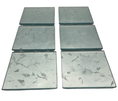 Set silver glass - 6, square