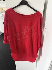 Ladies Red Stars Christmas Jumper Super Soft Size Large Brand New No Tags