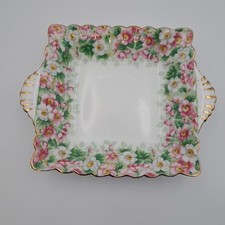 Crown Staffordshire Maytime Chintz Square Fine Bone China Shallow Bowl / Plate