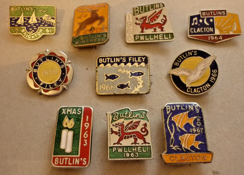 Ten vintage enamel badges - vintage,