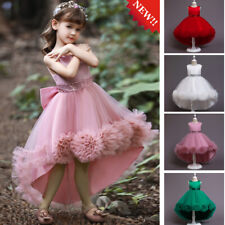Kids Girls Bridesmaid Dress Baby Flower Bow Princess Party Wedding Tutu Dresses