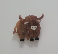 Highland cow acrylic brooch