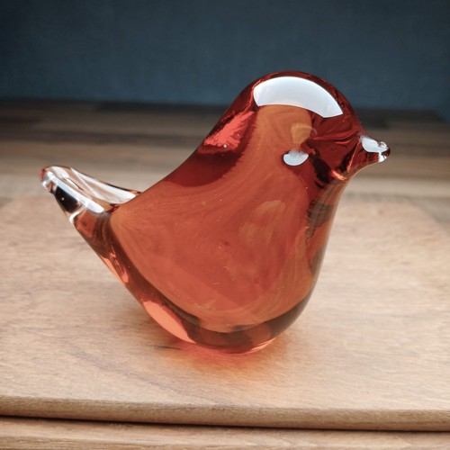 Wedgewood amber glass bird - wedgewood,