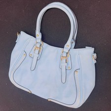 Women's Light Blue Handbag Faux Leather Studded Top Handle Bag Classic Outdoor