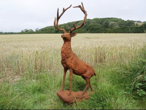 Rusty stag statue - rusty,