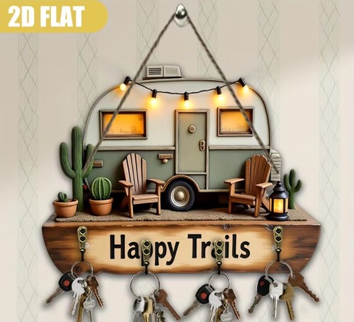 Key hanger campervan wooden - key,