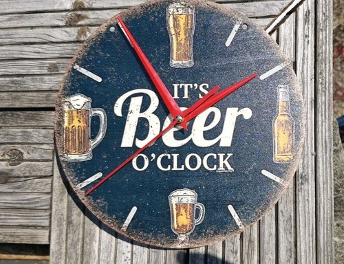 Beer clock wooden - beer,