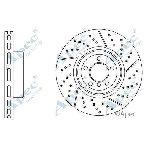 Brake discs vented drilled - 2x,