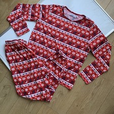 Size 10 12 Red Christmas PJ Set In The Style pyjama Top lounge jumper trouser M