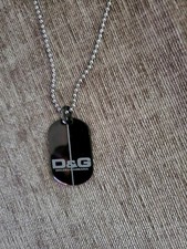 D&G Dolce & Gabbana Stainless Steel Dog Tag Necklace DJ0576 New