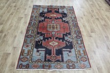 Antique Persian Wool Rug Natural Dyes, Circa 1930 