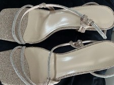 Ladies rose Glitter Gold Sandals Size 6