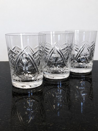 Cut crystal whisky tumblers - cut,
