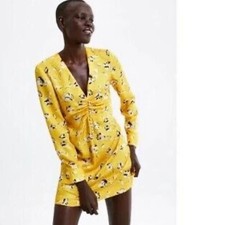 Zara Yellow Floral Dress Size