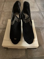 Black Suede Silver Studded