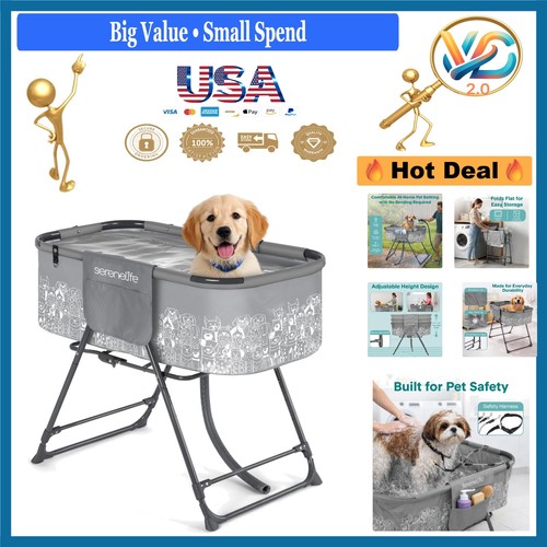 Foldable dog bath tub with - foldable,