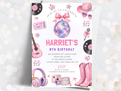 Pop star disco personalised - star,