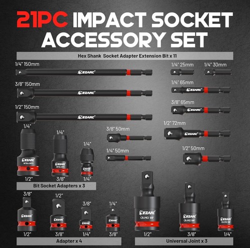 Ezarc 21pcs impact socket - ezarc,