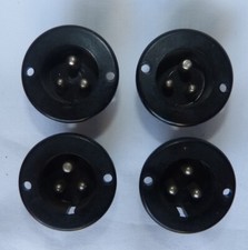 BULGIN 3-PIN MALE PANEL MOUNTING SOCKETS (x4) FROM VINTAGE QUAD ESL57 SPEAKERS. 
