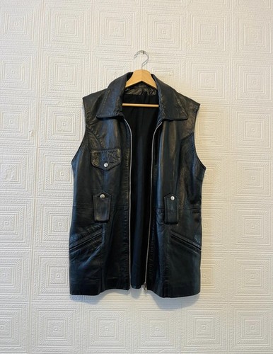 Real leather sleeveless - real,