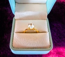 3Ct Oval Cut Lab-Created Diamond Ring.925 Gold Filled Size 6.5