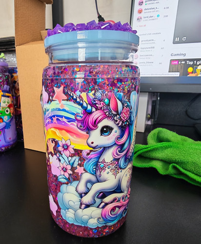 Unicorn rainbow glitter - rainbow, handle