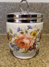 VINTAGE LARGE ROYAL WORCESTER 'BOURNEMOUTH ROSE' DOUBLE EGG CODDLER - VGC
