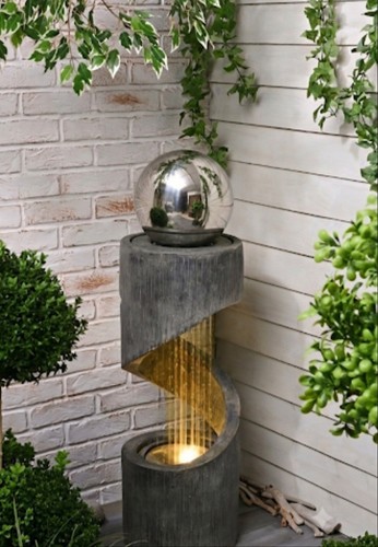 Spiral fountain water feature - fountain,