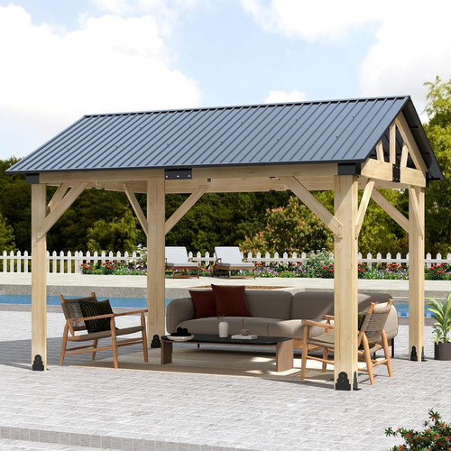 Wood gazebo outdoor - x, 12'