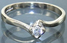 18CT WHITE GOLD 0.1CT DIAMOND RING SINGLE STONE  ENGAGEMENT SOLITAIRE Size N