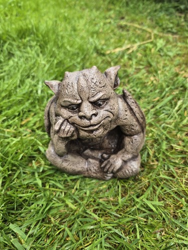 Brown gargoyle stone - gargoyle, garden
