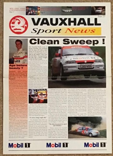 Vauxhall sport news 1995 - news,