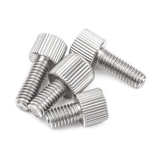 2x Knurled Stainless Steel