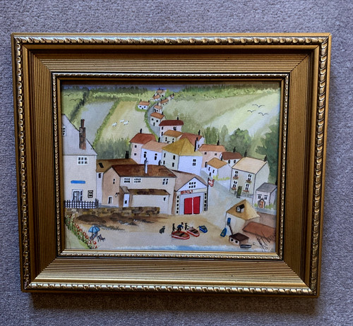 Framed watercolour painting