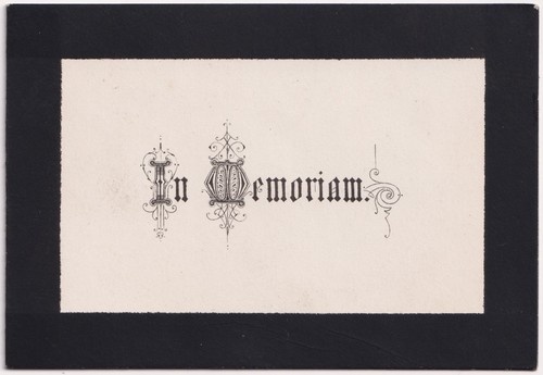 Victorian memoriam card - in,
