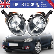 Pair Front Fog Light Lamp W/Bulb For VW Golf Jetta Mk6 Touran Tiguan Caddy UK