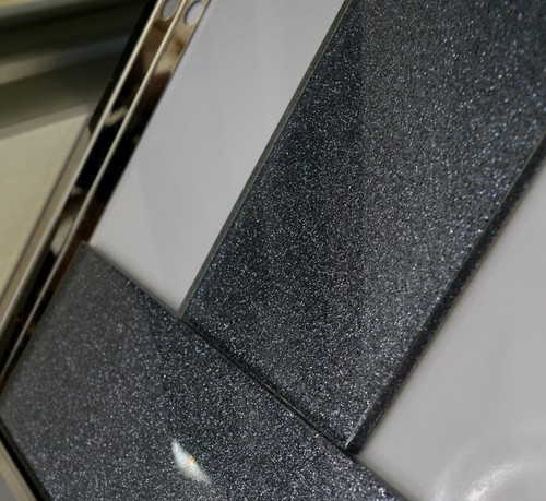 Grey glass glitter mosaic - grey,