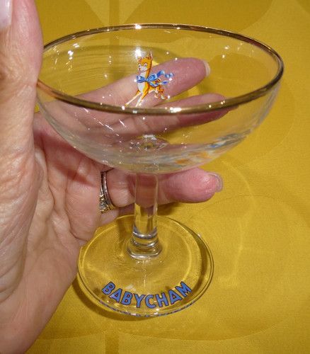 Babycham champagne coupe glass - champagne,