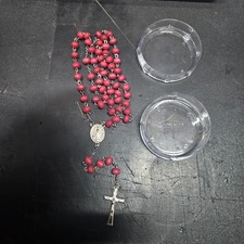 Wooden Rosary Beads Necklaces Catholic Religious Christian Cross Traditional