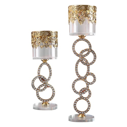 Glass crystal candlestick - crystal,