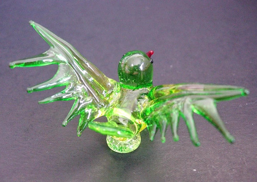 Hand blown glass green - hand,