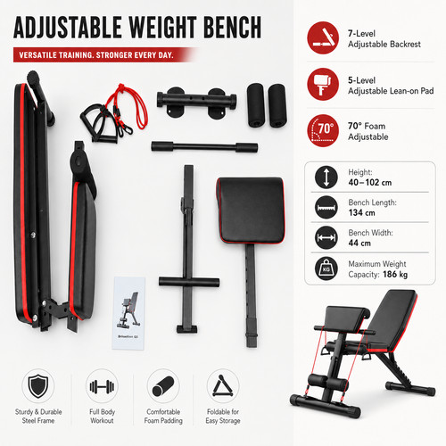 Fitness weight bench - weight, press