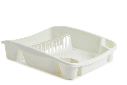Large cream plastic dish - large,