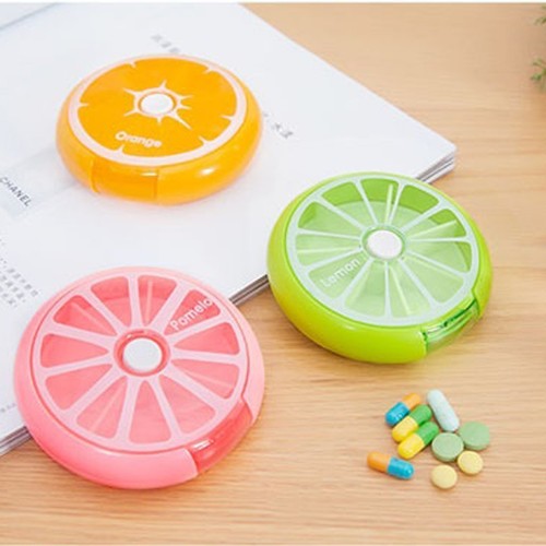Cute rotary round pill box - pill,
