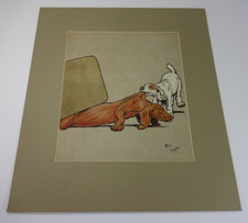 Cecil Aldin Art Vintage Lithograph Limited Edition Print Dog Theme Hounds 40cm