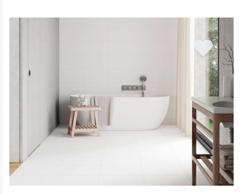 White floor tiles porcelanosa - white,