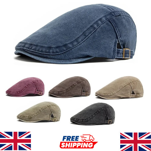 Men flat cap washed - washed, newsboy