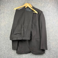 Aquascutum Suit Mens Brown Double Breast Wool 38R Trousers 44L Blazer Jacket Set