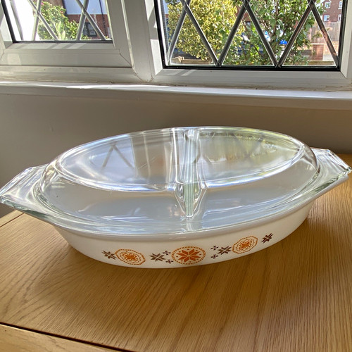 Oval vintage pyrex glass dish - pyrex,